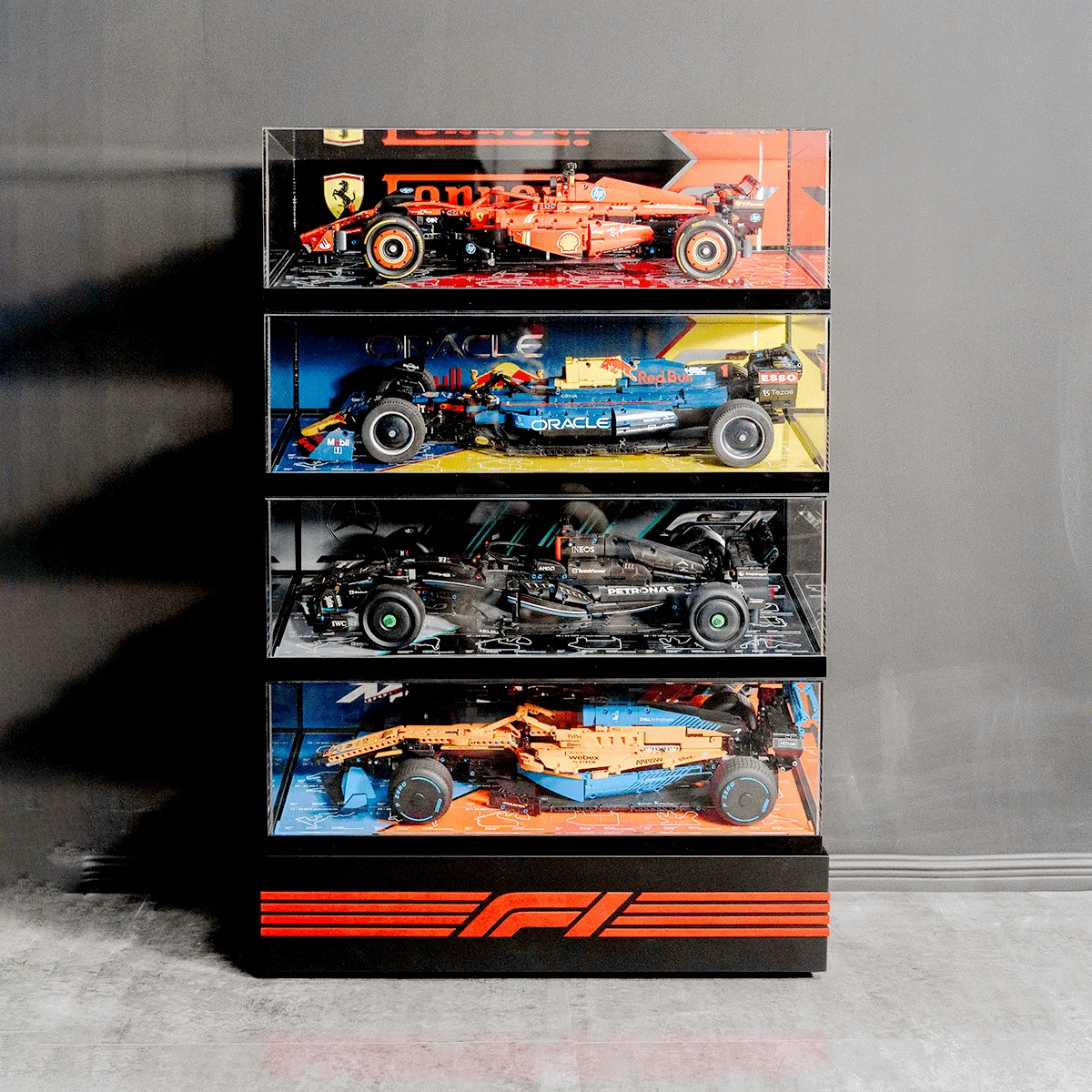Display Case for LEGO F1 Race Cars Fits Ferrari , McLaren, etc