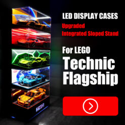 LED Display Case (Sloped Base) for LEGO Supercars
